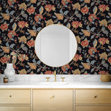 Lana Jacobean Floral Prepasted Wallpaper