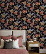 Lana Jacobean Floral Prepasted Wallpaper