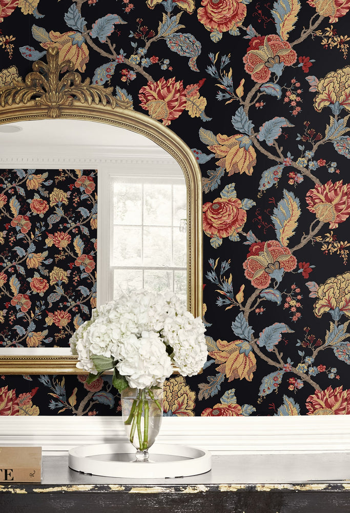 Lana Jacobean Floral Prepasted Wallpaper