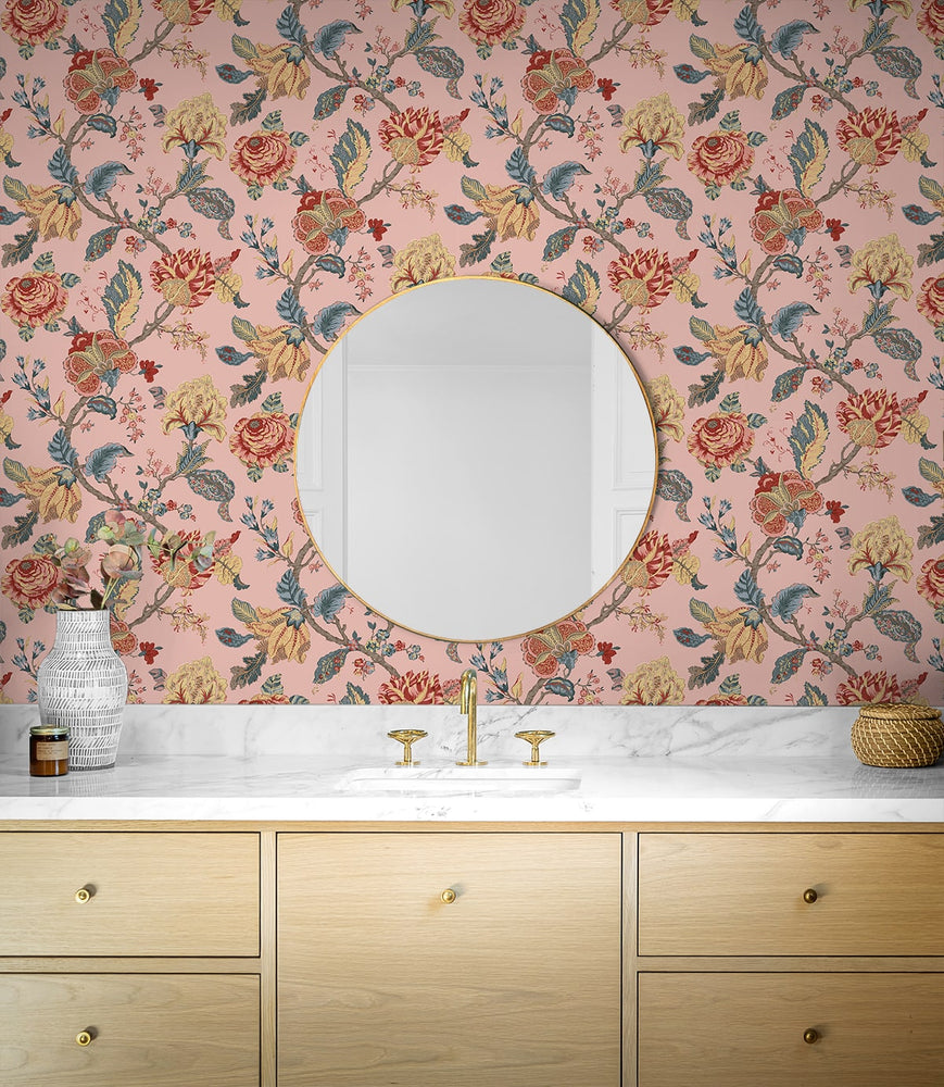 Lana Jacobean Floral Prepasted Wallpaper