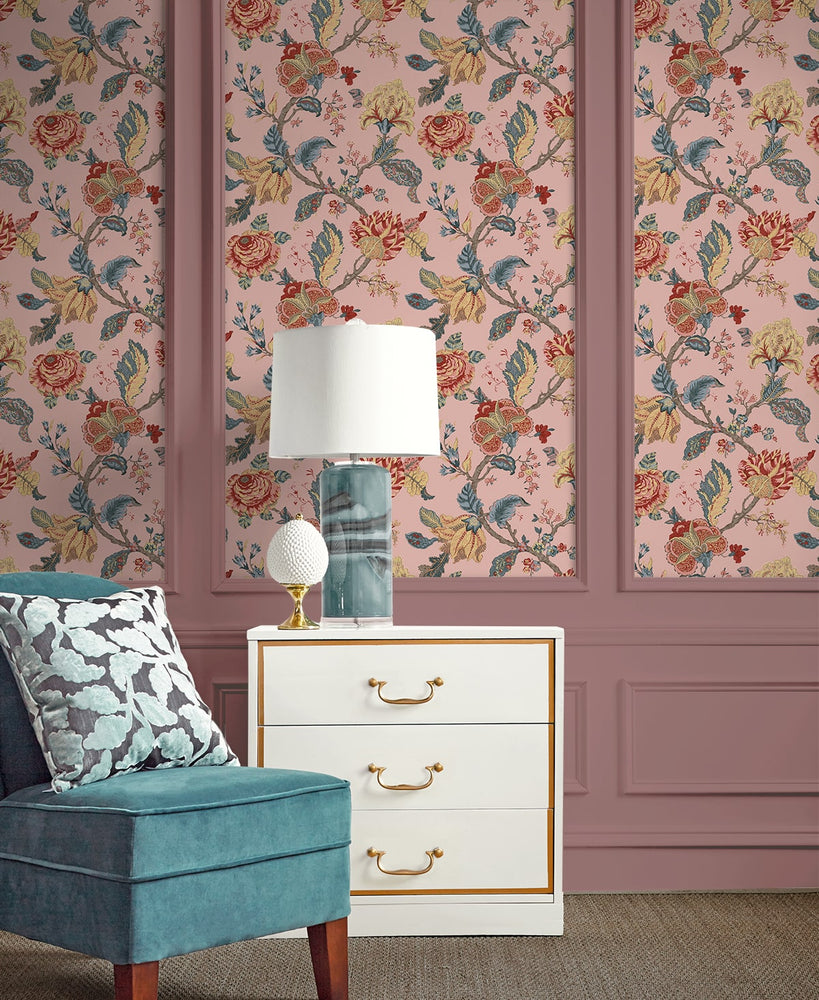 Lana Jacobean Floral Prepasted Wallpaper