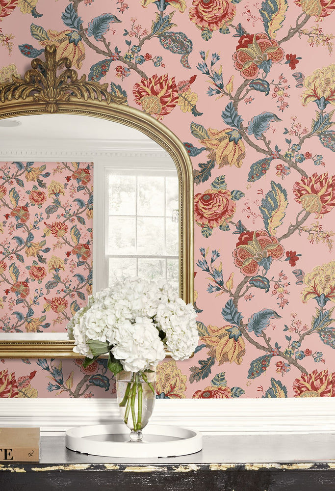 Lana Jacobean Floral Prepasted Wallpaper