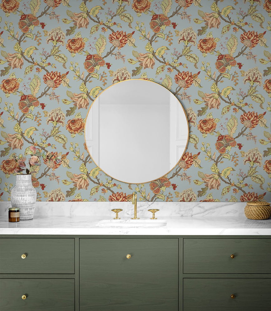 Lana Jacobean Floral Prepasted Wallpaper