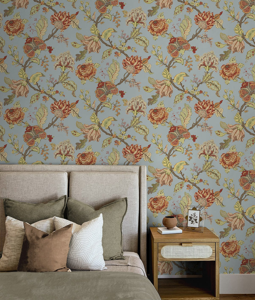 Lana Jacobean Floral Prepasted Wallpaper