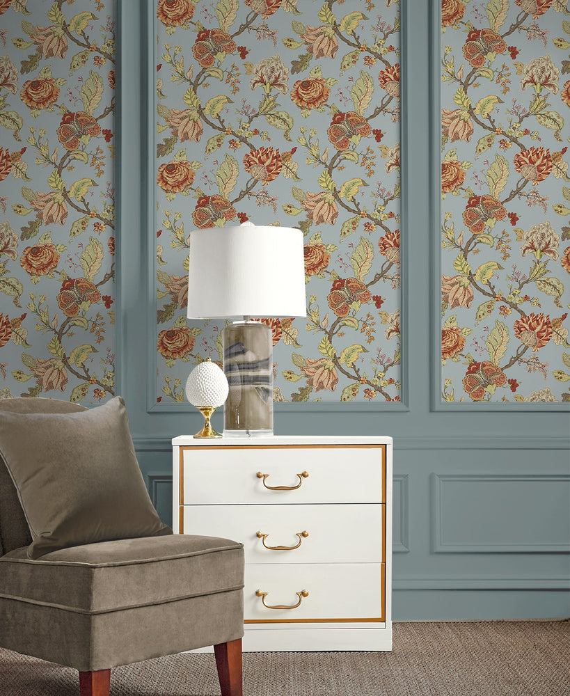 Lana Jacobean Floral Prepasted Wallpaper