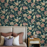 Lana Jacobean Floral Prepasted Wallpaper