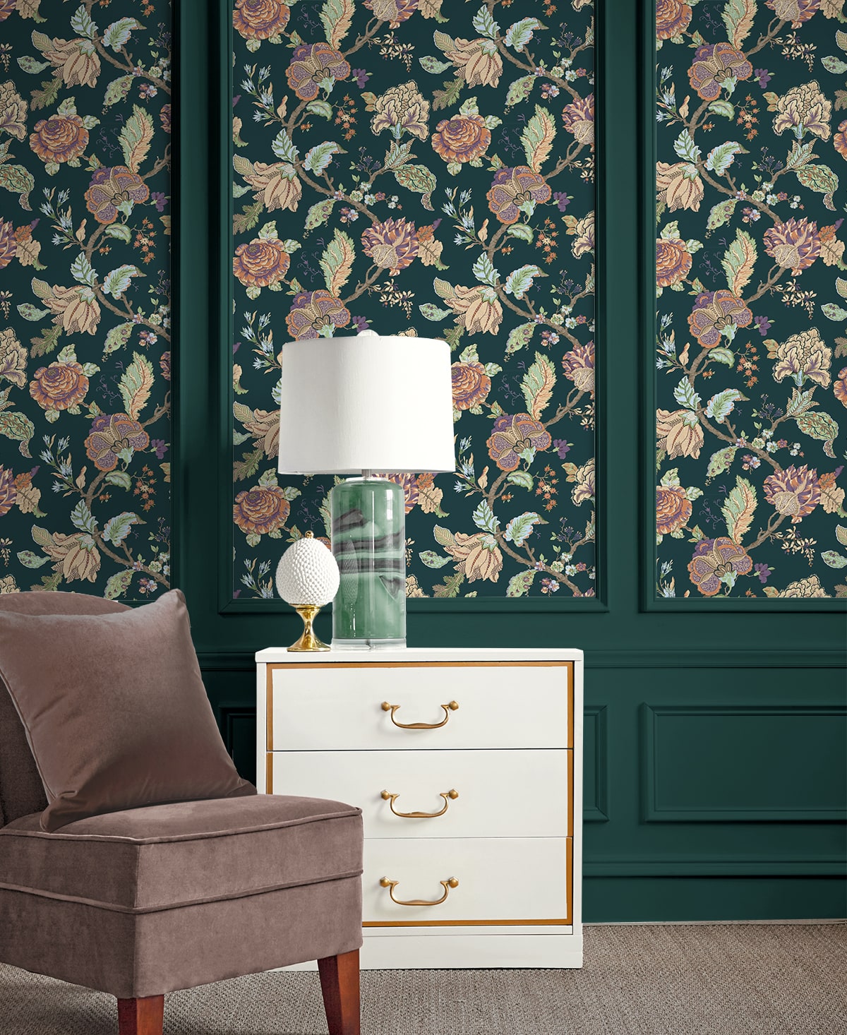 Lana Jacobean Floral Prepasted Wallpaper – Say Decor LLC