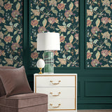 Lana Jacobean Floral Prepasted Wallpaper