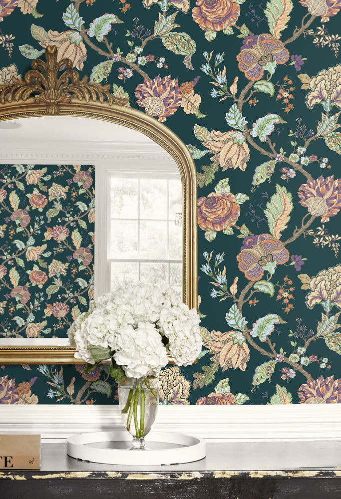 Lana Jacobean Floral Prepasted Wallpaper