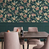 Lana Jacobean Floral Prepasted Wallpaper