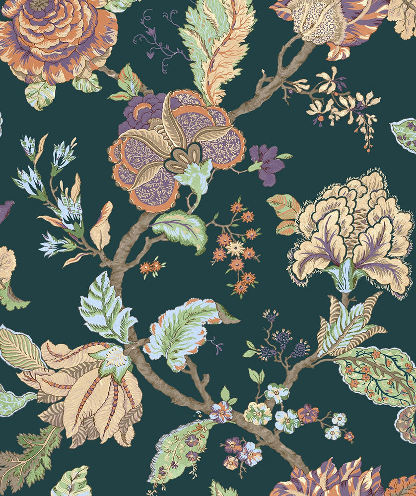 Lana Jacobean Floral Prepasted Wallpaper