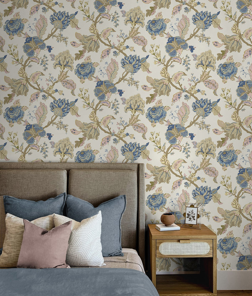 Lana Jacobean Floral Prepasted Wallpaper