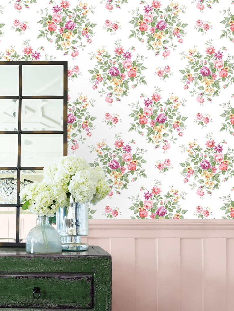 PR12601 floral prepasted wallpaper decor from Seabrook Designs