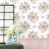PR12601 floral prepasted wallpaper decor from Seabrook Designs