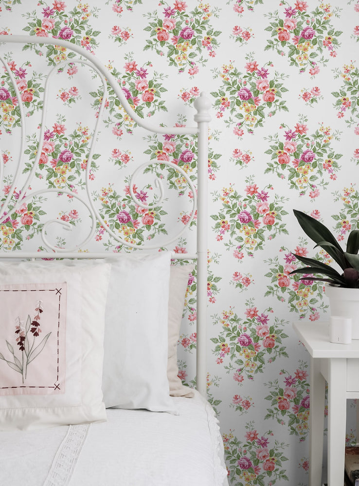 PR12601 floral prepasted wallpaper accent from Seabrook Designs