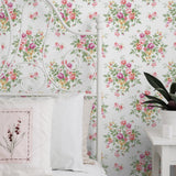 PR12601 floral prepasted wallpaper accent from Seabrook Designs