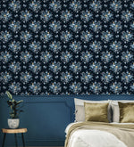 PR12602 floral prepasted wallpaper bedroom from Seabrook Designs
