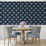 PR12602 floral prepasted wallpaper dining room from Seabrook Designs