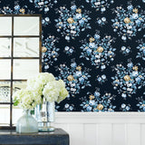 PR12602 floral prepasted wallpaper decor from Seabrook Designs