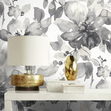 PR12700 watercolor floral prepasted wallpaper decor from Seabrook Designs