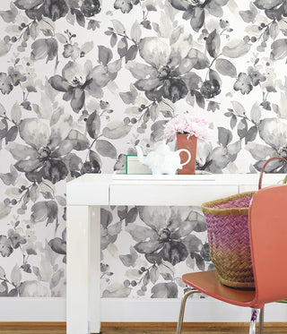 PR12700 watercolor floral prepasted wallpaper office from Seabrook Designs