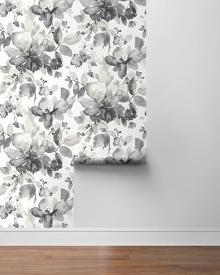 PR12700 watercolor floral prepasted wallpaper roll from Seabrook Designs