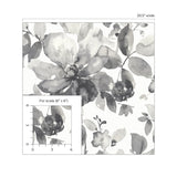 PR12700 watercolor floral prepasted wallpaper scale from Seabrook Designs