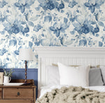 PR12702 watercolor floral prepasted wallpaper bedroom from Seabrook Designs