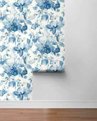 PR12702 watercolor floral prepasted wallpaper roll from Seabrook Designs