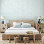 PR12802 blue coastal prepasted wallpaper bedroom from Seabrook Designs