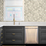 PR12905 faux tile prepasted wallpaper kitchen from Seabrook Designs