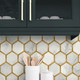 PR12905 faux tile prepasted wallpaper accent from Seabrook Designs