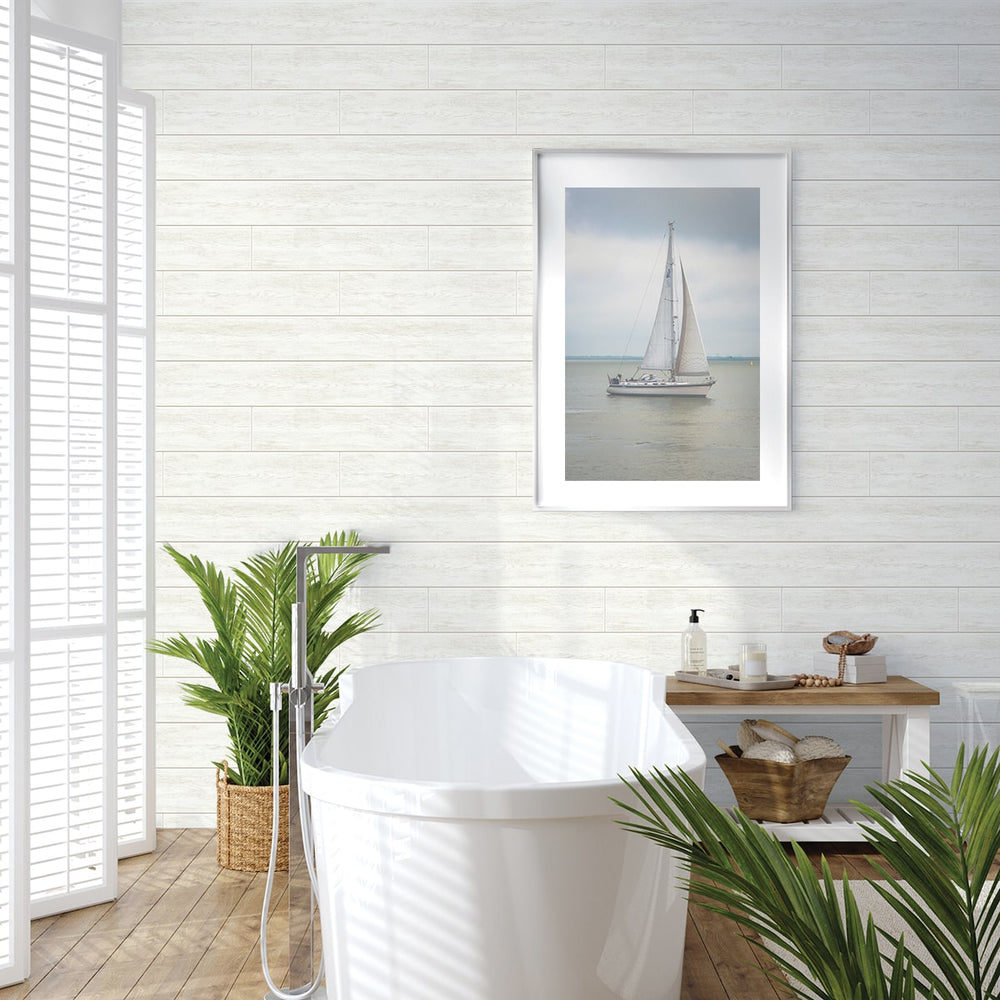 
                  
                    PR13000 faux shiplap prepasted wallpaper bathroom from Seabrook Designs
                  
                