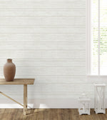 PR13000 faux shiplap prepasted wallpaper entryway from Seabrook Designs