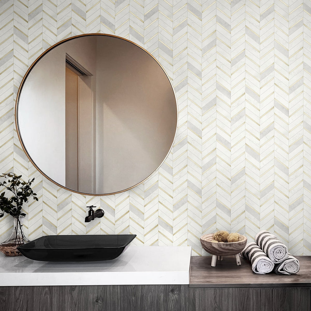 
                  
                    PR13105 faux chevron tile prepasted wallpaper decor from Seabrook Designs
                  
                