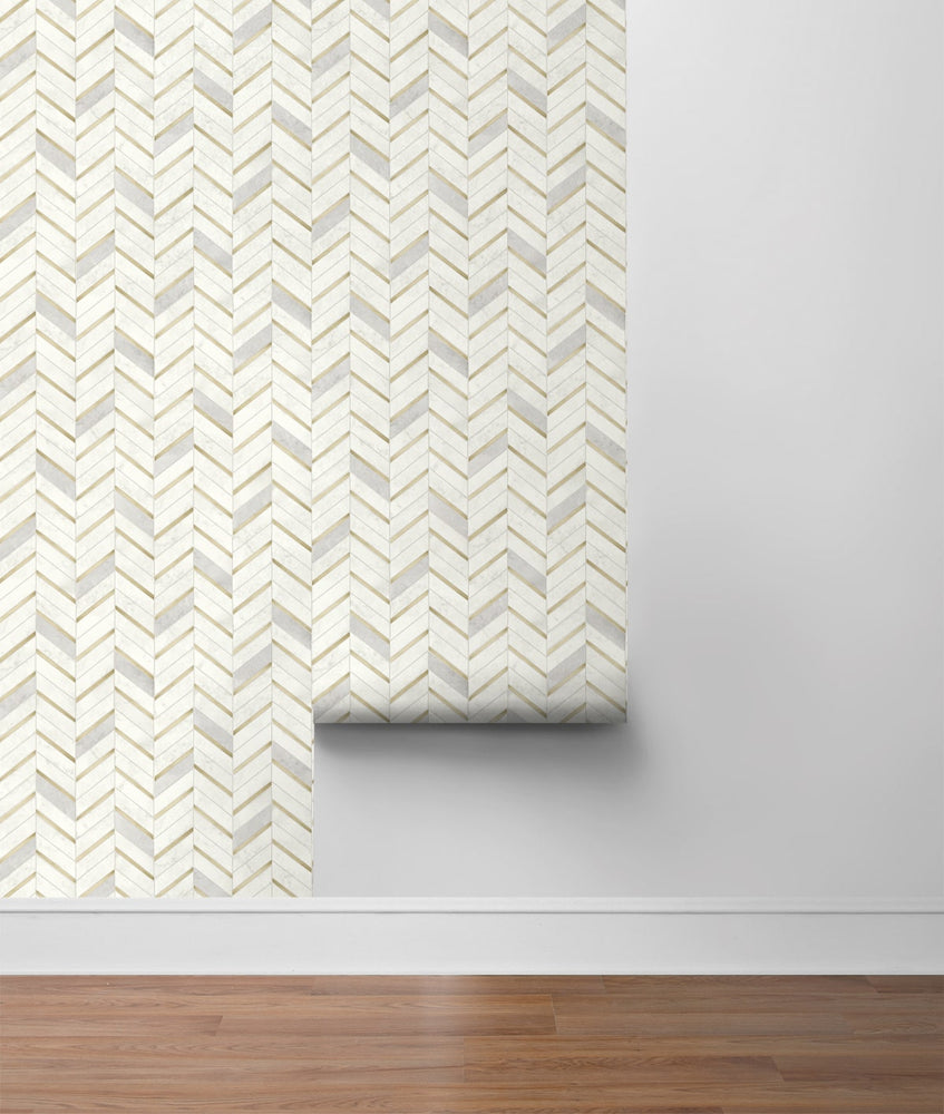 PR13105 faux chevron tile prepasted wallpaper roll from Seabrook Designs