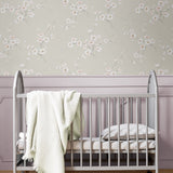 PR13201 floral prepasted wallpaper nursery from Seabrook Designs