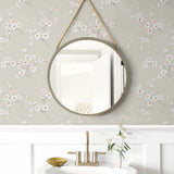PR13201 floral prepasted wallpaper bathroom from Seabrook Designs