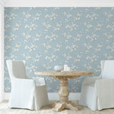PR13202 floral prepasted wallpaper dining room from Seabrook Designs