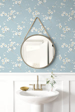PR13202 floral prepasted wallpaper bathroom from Seabrook Designs