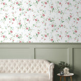 PR13301 floral trail prepasted wallpaper entryway from Seabrook Designs