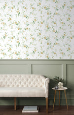 PR13303 floral trail prepasted wallpaper entryway from Seabrook Designs