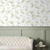 PR13303 floral trail prepasted wallpaper entryway from Seabrook Designs