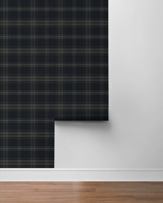 PR13402 plaid prepasted wallpaper roll from Seabrook Designs