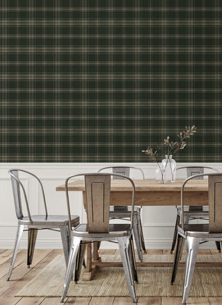 PR13404 plaid prepasted wallpaper dining room from Seabrook Designs