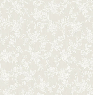 Neutral Vining Tonal Floral Prepasted Wallpaper at Say Decor