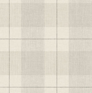 Beige Etched Plaid Prepasted Wallpaper at Say Decor