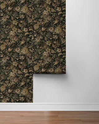 Vintage Meadow Garden Floral Prepasted Wallpaper Roll at Say Decor