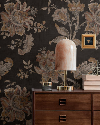 Etched Jacobean Vintage Floral Prepasted Wallpaper Accent at Say Decor