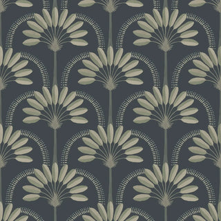 Mitchell Black South Beach Deco Palm Arches Wallpaper in shade Gold Night at Say Decor